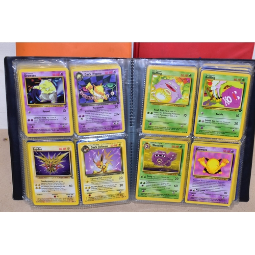 791 - THREE FOLDERS AND A BOX CONTAINING A LARGE QUANTITY OF POKEMON CARDS, the orange folder contains ove... 