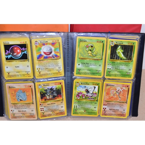 791 - THREE FOLDERS AND A BOX CONTAINING A LARGE QUANTITY OF POKEMON CARDS, the orange folder contains ove... 