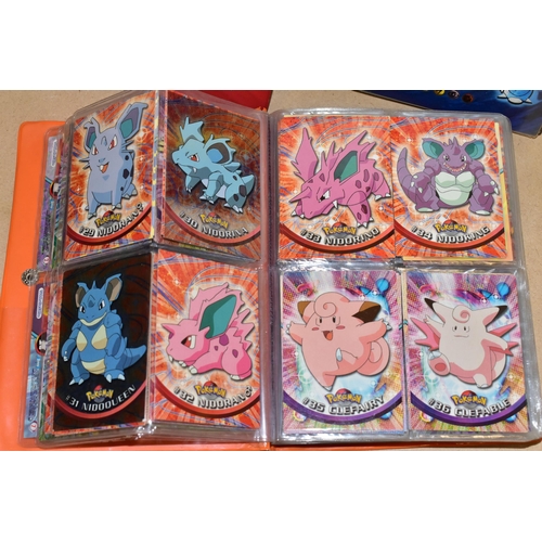 791 - THREE FOLDERS AND A BOX CONTAINING A LARGE QUANTITY OF POKEMON CARDS, the orange folder contains ove... 