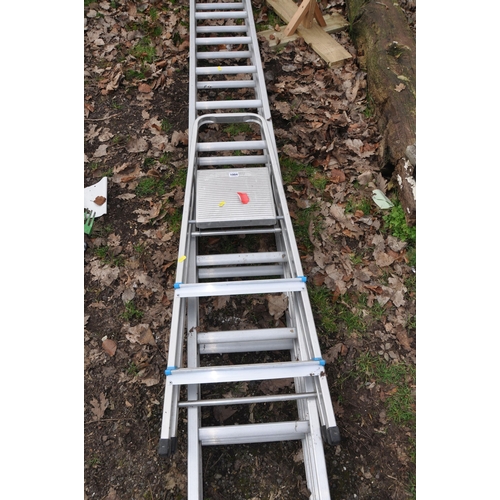 1004 - AN EXDENDABLE SUPERSILVER LADDER along with a set of Beldray stepladders (2)