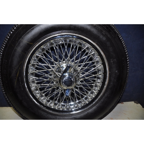 1079 - A MWS XW 5272 WIRE WHEEL with Left Hand sided, 72 spokes, 5inx16in, hub and Knock on and a Dunlop Ro... 