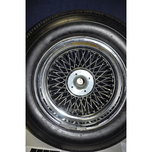 1079 - A MWS XW 5272 WIRE WHEEL with Left Hand sided, 72 spokes, 5inx16in, hub and Knock on and a Dunlop Ro... 