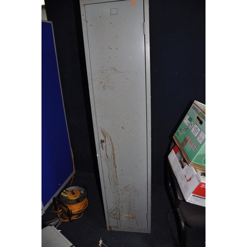 1124 - A VINTAGE METAL LOCKER with two keys width 38cm x depth 38cm x height 178cm