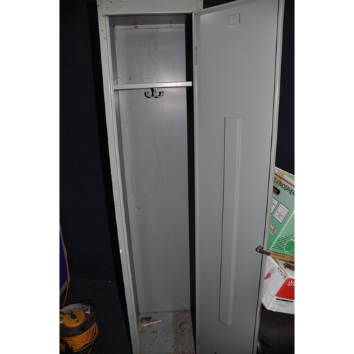 1124 - A VINTAGE METAL LOCKER with two keys width 38cm x depth 38cm x height 178cm