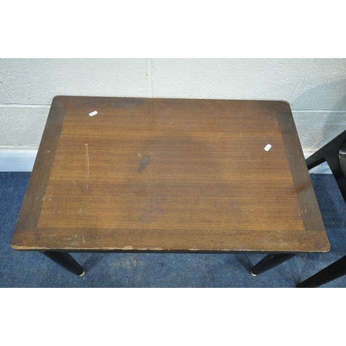 1203 - A G PLAN TOLA AND BLACK RECTANGULAR COFFEE TABLE, length 74cm x depth 48cm x height 46cm, and a G pl... 