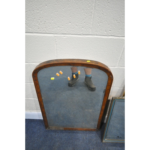 1211 - A SELECTION OF VARIOUS MIRRORS, to include two French gilt framed wall mirrors, 80cm x 58cm, a recta... 