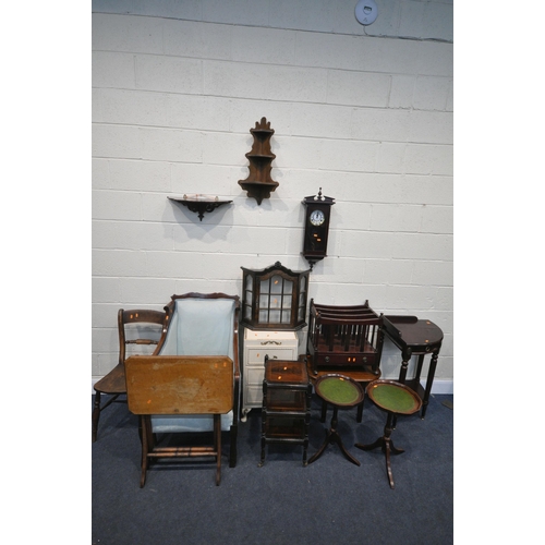 1216 - A LARGE SELECTION OF OCCASIONAL FURNITURE, to include a white French chest of three drawers, a hangi... 