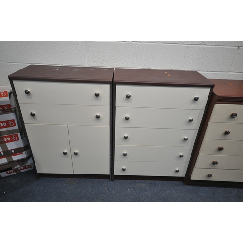 1229 - A SELECTION OF VARIOUS BEDROOM FURNITURE, comprising a pair of chests with five drawers, width 76cm ... 