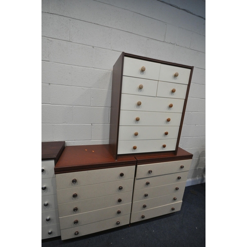 1229 - A SELECTION OF VARIOUS BEDROOM FURNITURE, comprising a pair of chests with five drawers, width 76cm ... 