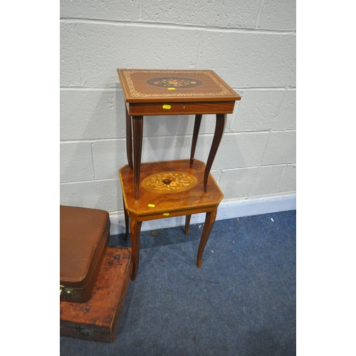 1232 - A SELECTION OF OCCASIONAL FURNITURE, to include a small mahogany chest of three drawers, width 42cm ... 