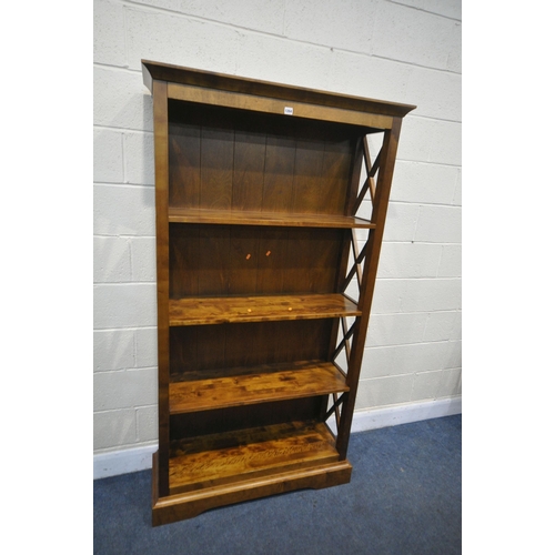 1264 - A MODERN TALL FOUR TIER OPEN BOOKCASE,  with cross section open sides, 105cm x depth 37cm x height 1... 