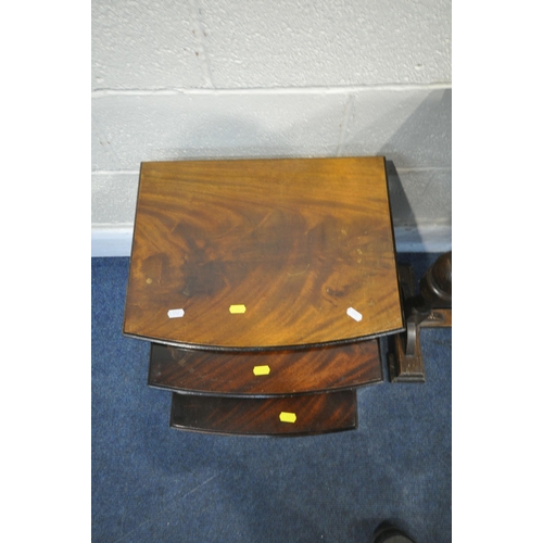 1272 - AN EDWARDIAN MAHOGANY PIANO STOOL, with a floral upholstered hinged seat, width 49cm x depth 34cm x ... 