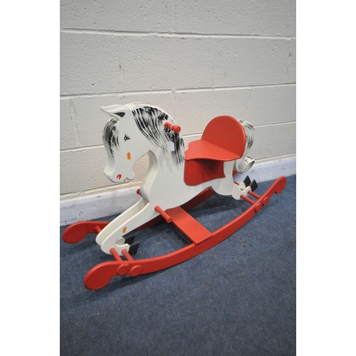 1298 - A BESPOKE PAINTED BOW ROCKING HORSE