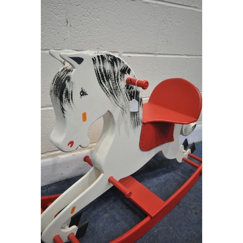 1298 - A BESPOKE PAINTED BOW ROCKING HORSE