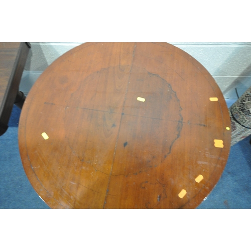 1302 - A REGENCY MAHOGANY SIDE TABLE, on twin turned supports, and bun feet, length 103cm x depth 52cm x he... 