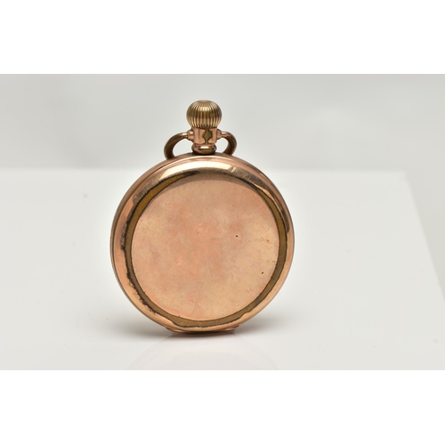 14 - A GOLD PLATED FULL HUNTER 'WALTHAM' pocket watch, manual wind, round white dial signed 'Waltham U.S.... 