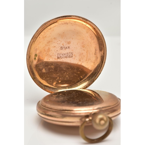 14 - A GOLD PLATED FULL HUNTER 'WALTHAM' pocket watch, manual wind, round white dial signed 'Waltham U.S.... 