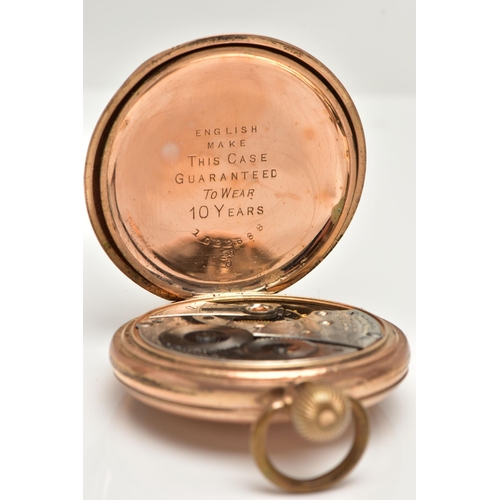 14 - A GOLD PLATED FULL HUNTER 'WALTHAM' pocket watch, manual wind, round white dial signed 'Waltham U.S.... 