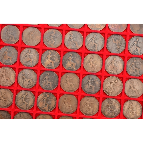 99 - SIX LINDNER COIN TRAYS, some trays contain copper coins, old one pound coins, silver coinage pre 194... 