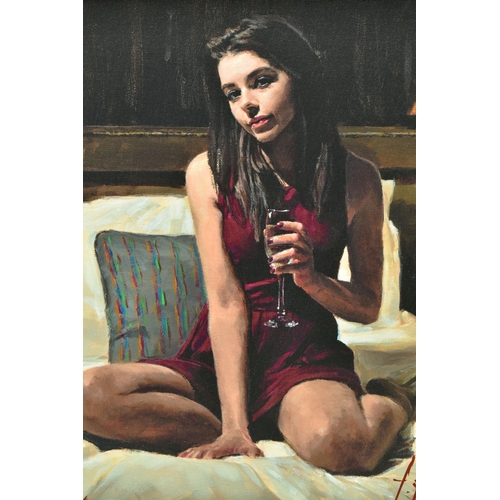 285 - FABIAN PEREZ (ARGENTINA 1967) 'BELLA', a signed limited edition print depicting a female figure sitt... 