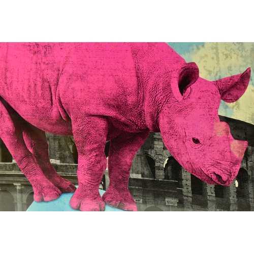 287 - LARS TUNEBO (SWEDEN 1962) 'THE MAIN ATTRACTION', a signed limited edition  print depicting a Rhino b... 