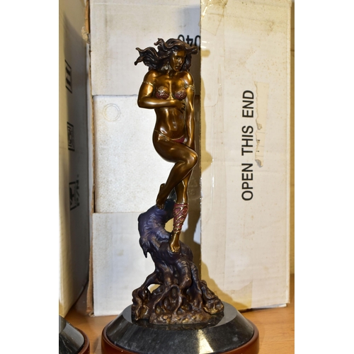 326 - TWO HOT CAST BRONZE FANTASY STUDIES BY BORIS, comprising 'The Mistress of Fire' with certificate, an... 