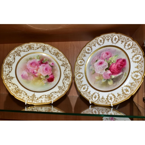 351 - TWO ROYAL DOULTON CABINET PLATES,  comprising an early 20th Century circular form plate with a gilde... 