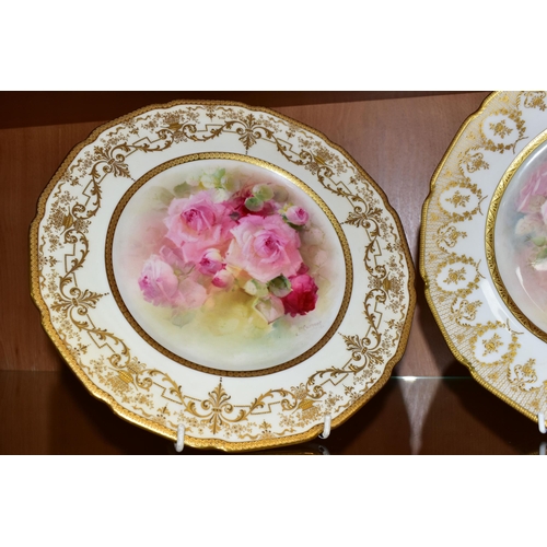 351 - TWO ROYAL DOULTON CABINET PLATES,  comprising an early 20th Century circular form plate with a gilde... 