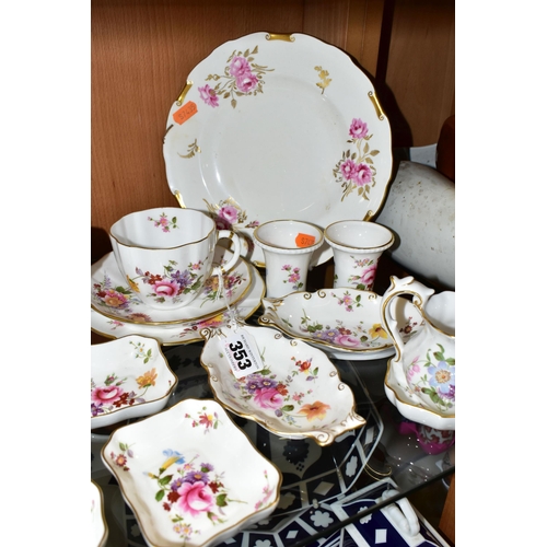 353 - A COLLECTION OF ROYAL CROWN DERBY 'DERBY POSIES' PATTERN GIFT WARE, comprising nine trinket dishes w... 