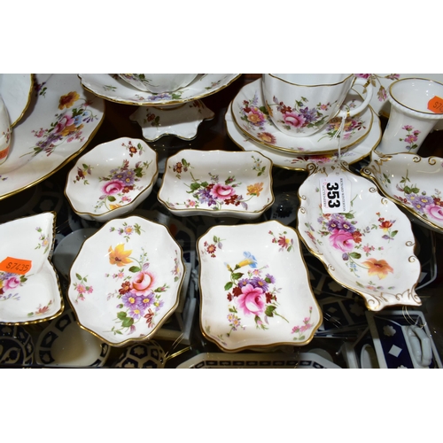 353 - A COLLECTION OF ROYAL CROWN DERBY 'DERBY POSIES' PATTERN GIFT WARE, comprising nine trinket dishes w... 