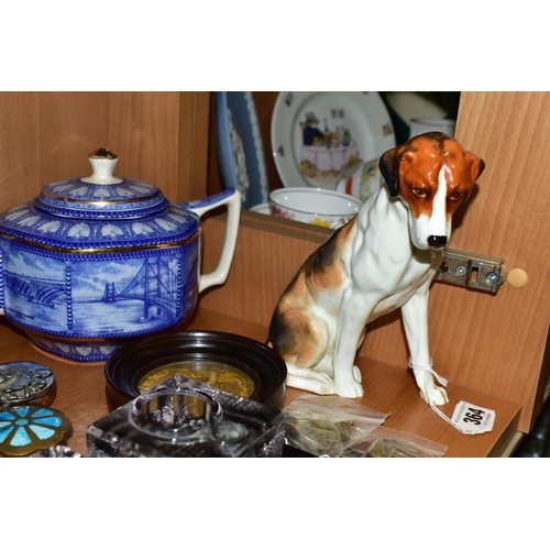 364 - ASSORTED ITEMS, comprising a Royal Worcester Doris Linder 'Hound' model 2994 (chipped back foot ), a... 