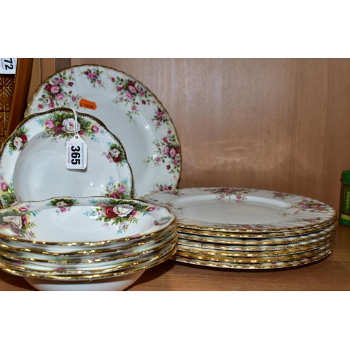 365 - A GROUP OF ROYAL ALBERT' CELEBRATION' PATTERN DINNERWARES, comprising six dishes and eight plates, d... 