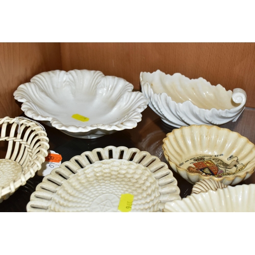 396 - A GROUP OF 19TH CENTURY PORCELAIN, comprising two Wedgwood Creamware baskets, impressed marks to bas... 