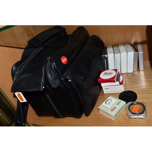 399 - LEICA PHOTOGRAPHIC ACCESSORIES AND BOOKS ETC, to include three 14135 extension tubes with 14158 1 & ... 