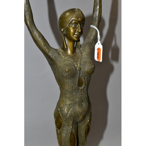 428 - AFTER DEMETRE CHIPARUIS A BRONZE STUDY, 'Starfish Dancer', Art Deco style female figure standing on ... 