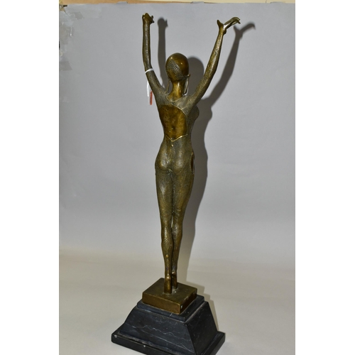 428 - AFTER DEMETRE CHIPARUIS A BRONZE STUDY, 'Starfish Dancer', Art Deco style female figure standing on ... 