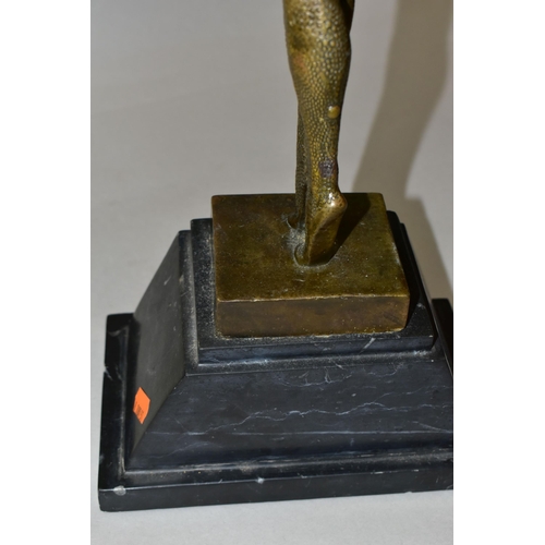 428 - AFTER DEMETRE CHIPARUIS A BRONZE STUDY, 'Starfish Dancer', Art Deco style female figure standing on ... 