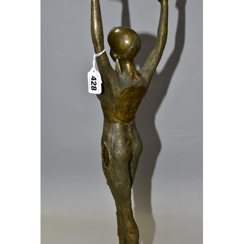 428 - AFTER DEMETRE CHIPARUIS A BRONZE STUDY, 'Starfish Dancer', Art Deco style female figure standing on ... 