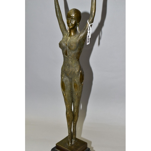 428 - AFTER DEMETRE CHIPARUIS A BRONZE STUDY, 'Starfish Dancer', Art Deco style female figure standing on ... 