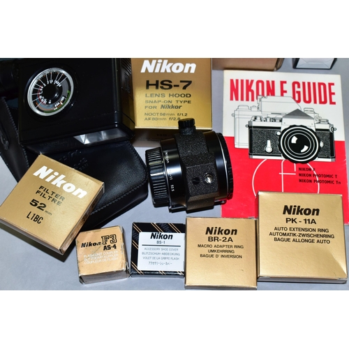 437 - A BOX OF NIKON  PHOTOGRAPHIC ACCESSORIES ETC, comprising of a PK11 extension tube, Speedlight SB12 f... 