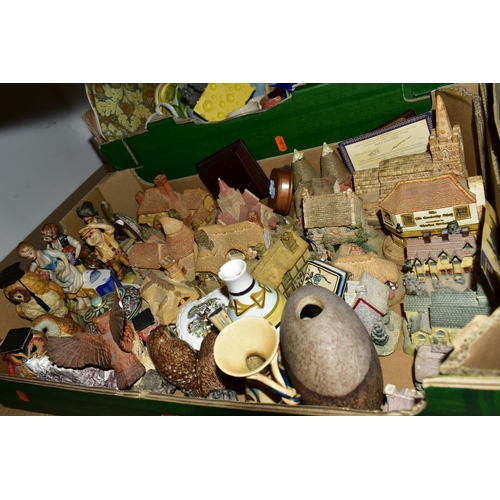 453 - SIX BOXES OF CERAMICS AND HOUSEHOLD ORNAMENTS, to include a Royal Doulton 'Countess' pattern berry d... 