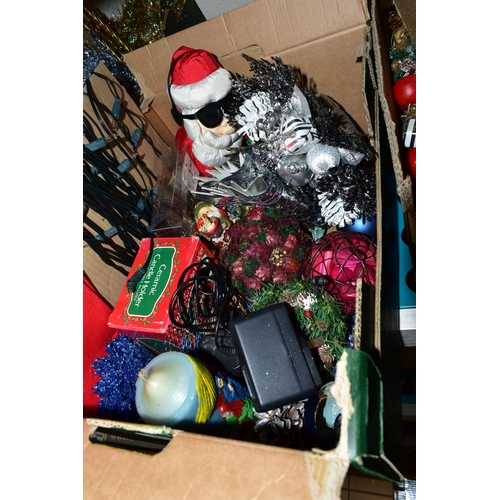 466 - TWELVE BOXES AND LOOSE ASSORTED SUNDRY ITEMS TO BE SOLD FOR CHARITY, to include Christmas decoration... 