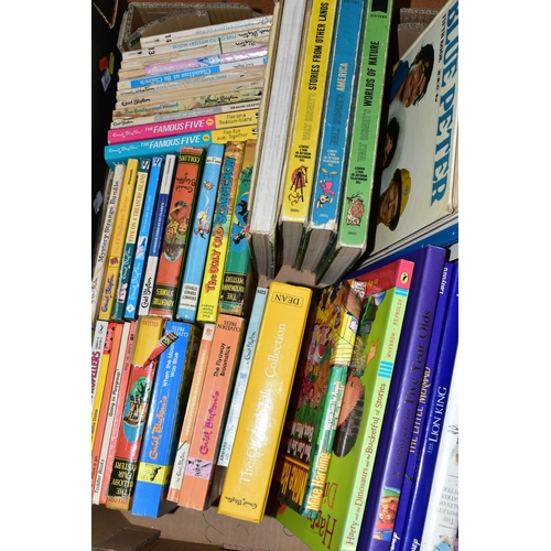 469 - TWO BOXES OF CHILDREN'S BOOKS containing approximately 110 titles in hardback and paperback formats ... 