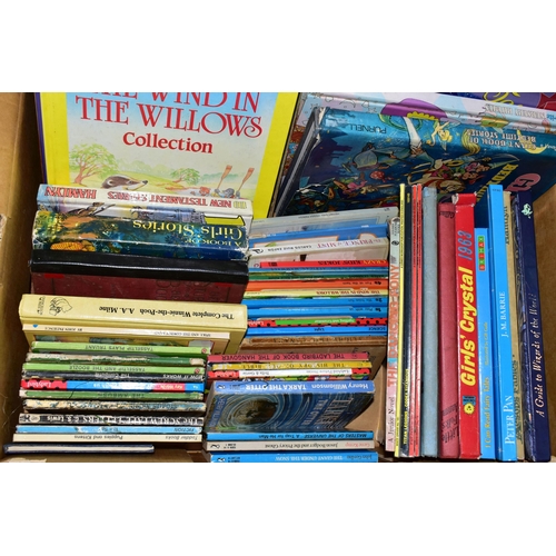 469 - TWO BOXES OF CHILDREN'S BOOKS containing approximately 110 titles in hardback and paperback formats ... 