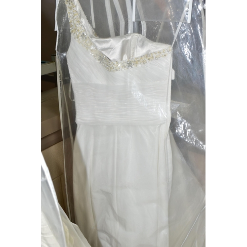 472 - THIRTEEN WEDDING DRESSES, retail stock clearance (some may have marks or very light damage) varying ... 