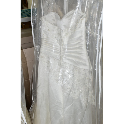 472 - THIRTEEN WEDDING DRESSES, retail stock clearance (some may have marks or very light damage) varying ... 