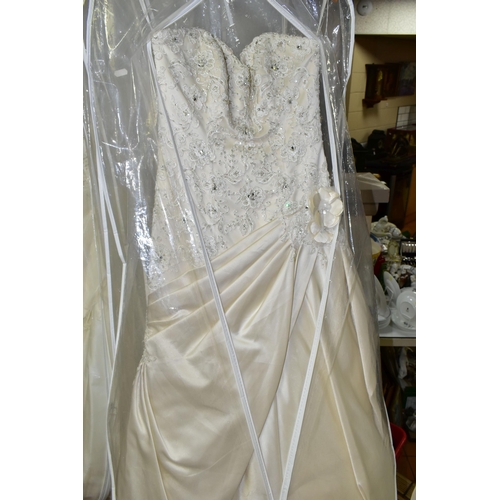 475 - FOURTEEN WEDDING DRESSES, retail stock clearance (some may have marks or very light damage) varying ... 