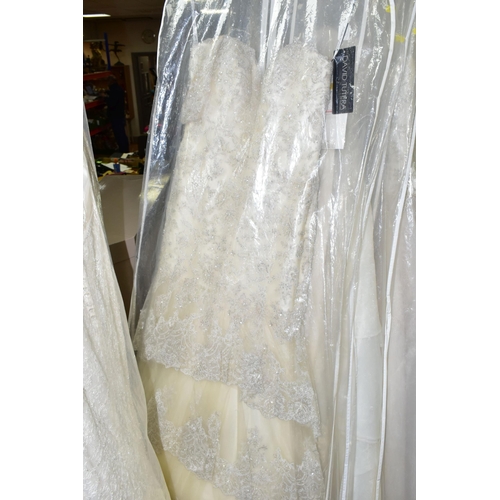 475 - FOURTEEN WEDDING DRESSES, retail stock clearance (some may have marks or very light damage) varying ... 