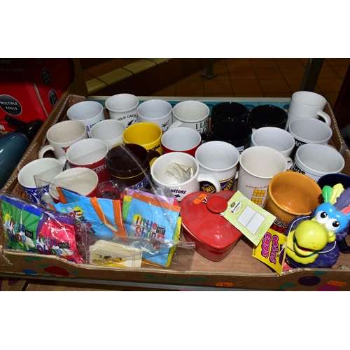 489 - FOUR BOXES AND LOOSE WALLACE AND GROMIT TOYS, TINS AND FLAGONS ETC, to include a quantity of empty W... 