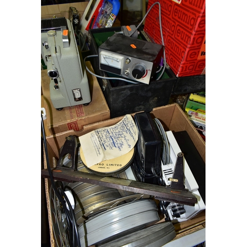 499 - TWO BOXES AND LOOSE PHOTOGRAPHIC AND CINE EQUIPMENT ETC, to include a Nikon Coolscan V, Zeiss Ikon R... 